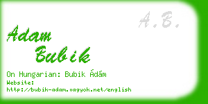 adam bubik business card